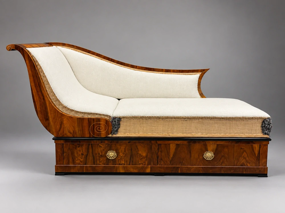 Chaise longue – raný biedermeier, Rakousko / pravděpodobně Vídeň, kolem roku 1825