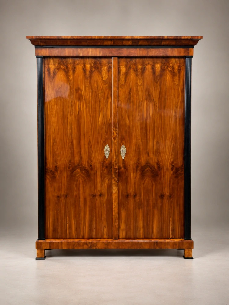 Biedermeier skříň – třešeň, kolem 1820–1830, provenience zámek Brantice