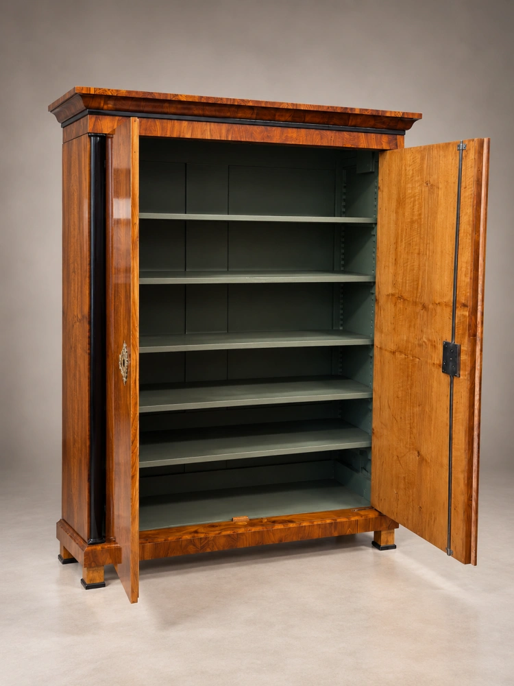 Biedermeier skříň – třešeň, kolem 1820–1830, provenience zámek Brantice