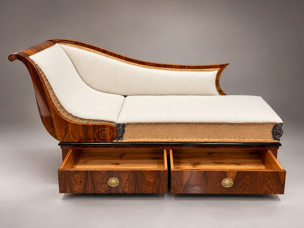 Chaise longue – raný biedermeier, Rakousko / pravděpodobně Vídeň, kolem roku 1825